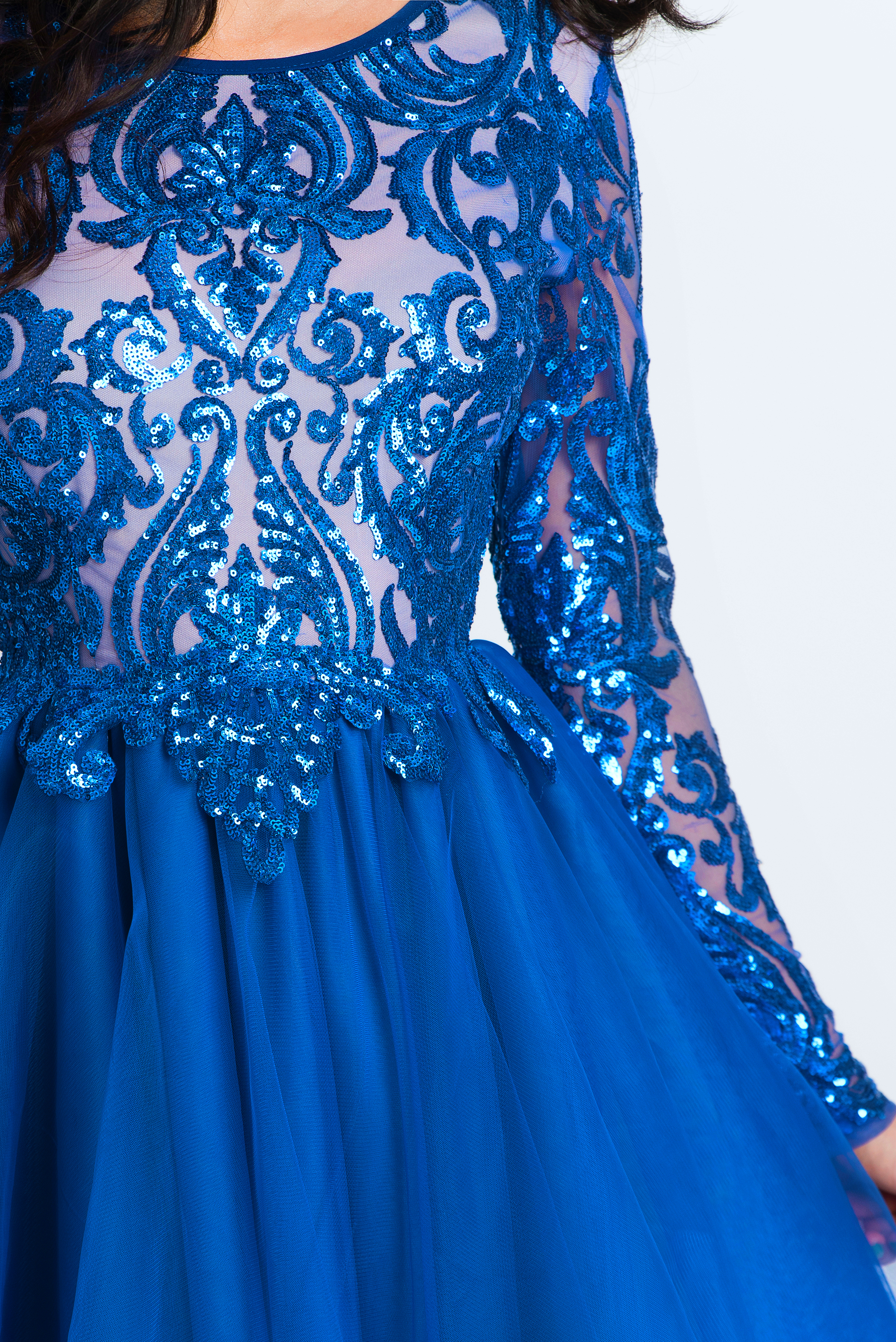 Electric Blue Embroidered Gown Design by Pesha at Pernia's Pop Up Shop 2024