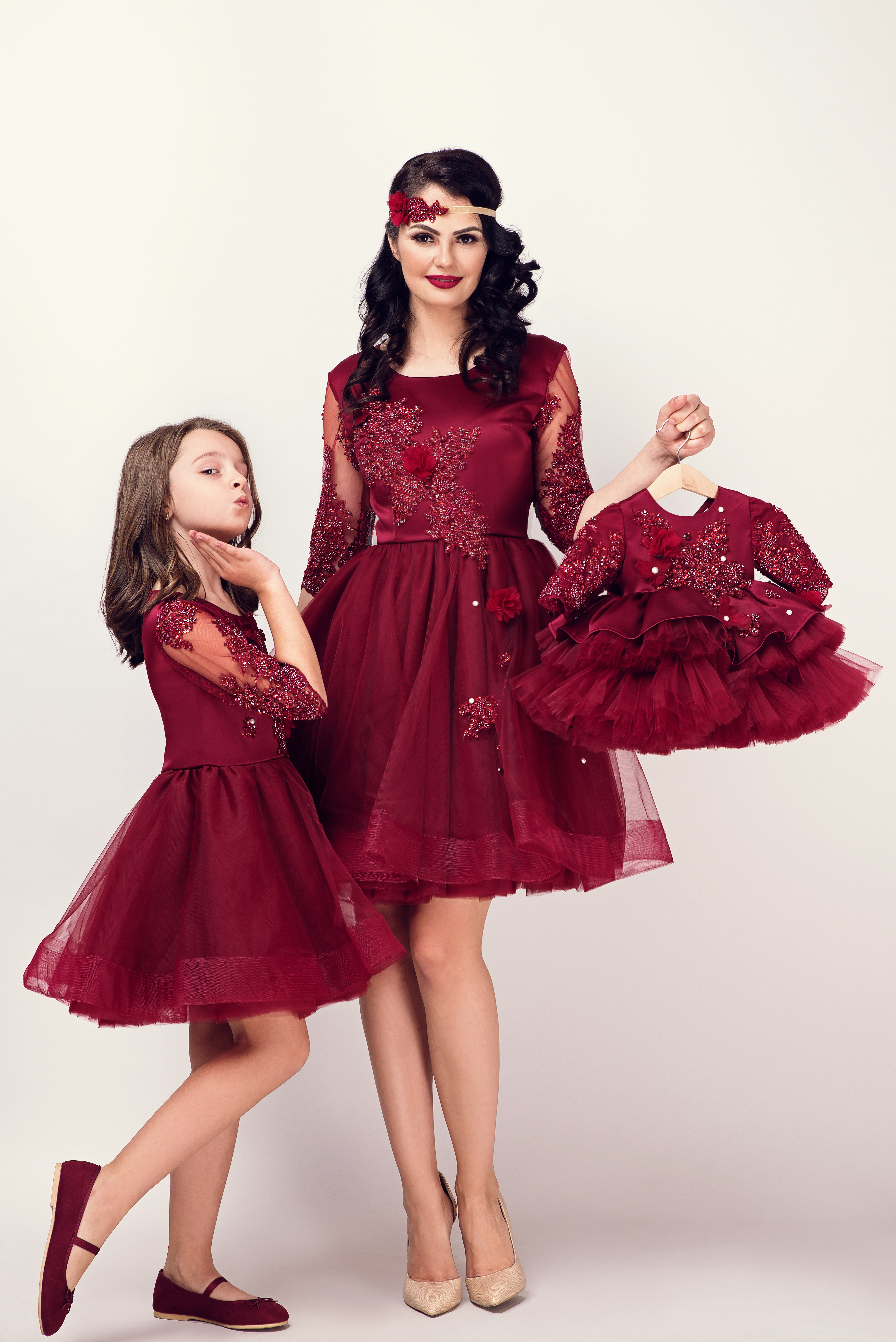Mother Daughter Matching Plum Dresses - Hira Design