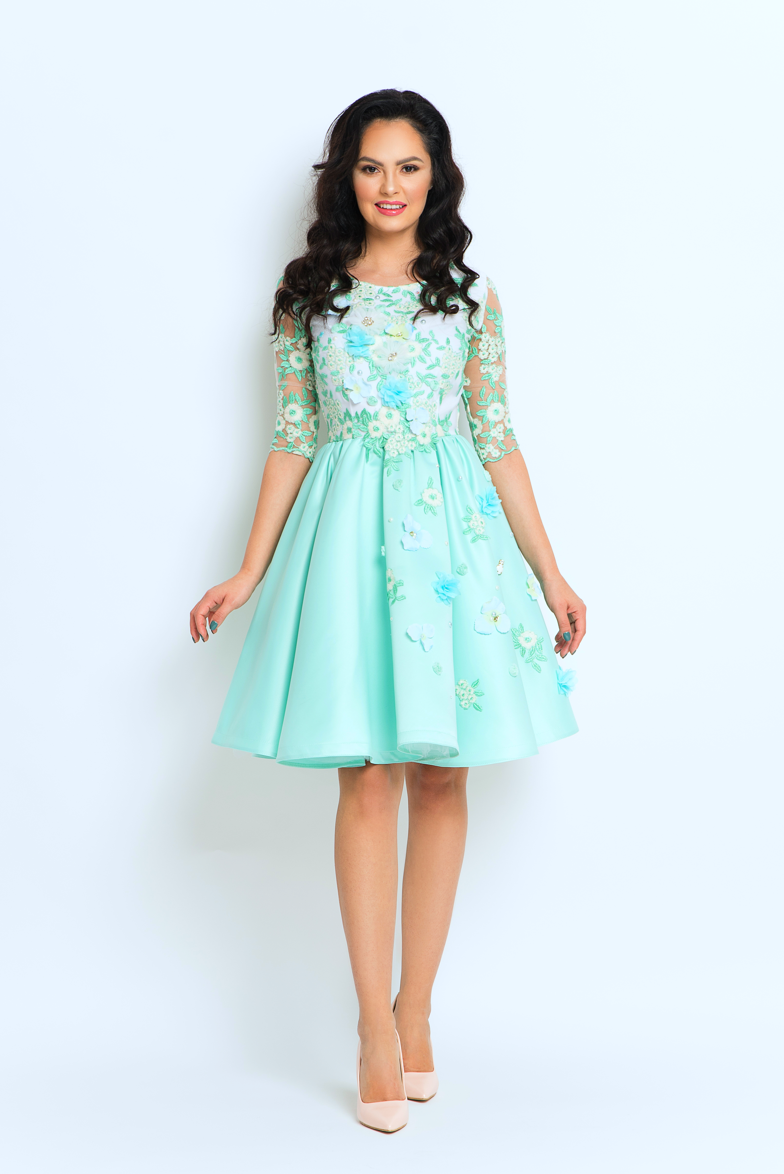 Aqua Green Dress - Hira Design